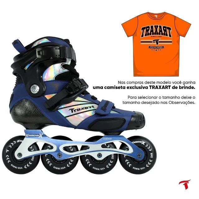 Patins Inline Traxart Karbonik Azul- Barato