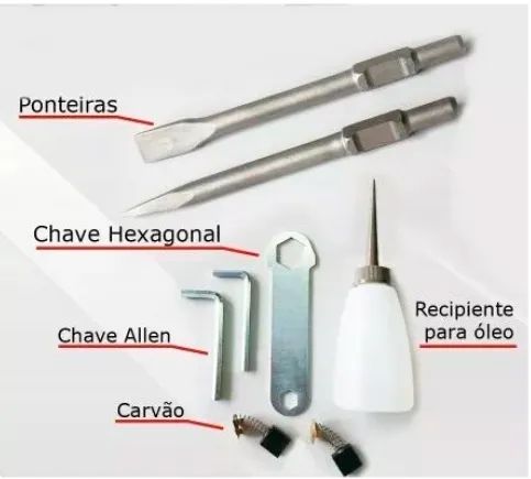 Martelete Martelo 1500w 45 jaules Demolidor Rompedor Max-65B 220v - MAX65B - MaxMech-USK - Foto 5