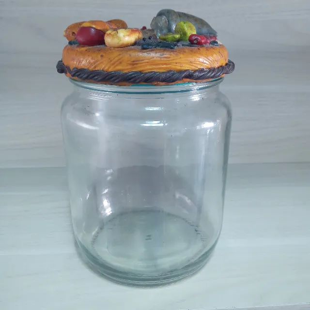 Antigo Porta Alimentos   em  Vidro Artesanal  Item de Coleção  - Foto 2