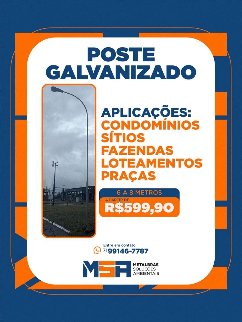 Poste iluminação galvanizado de 6 a 8 metros  - Foto 4