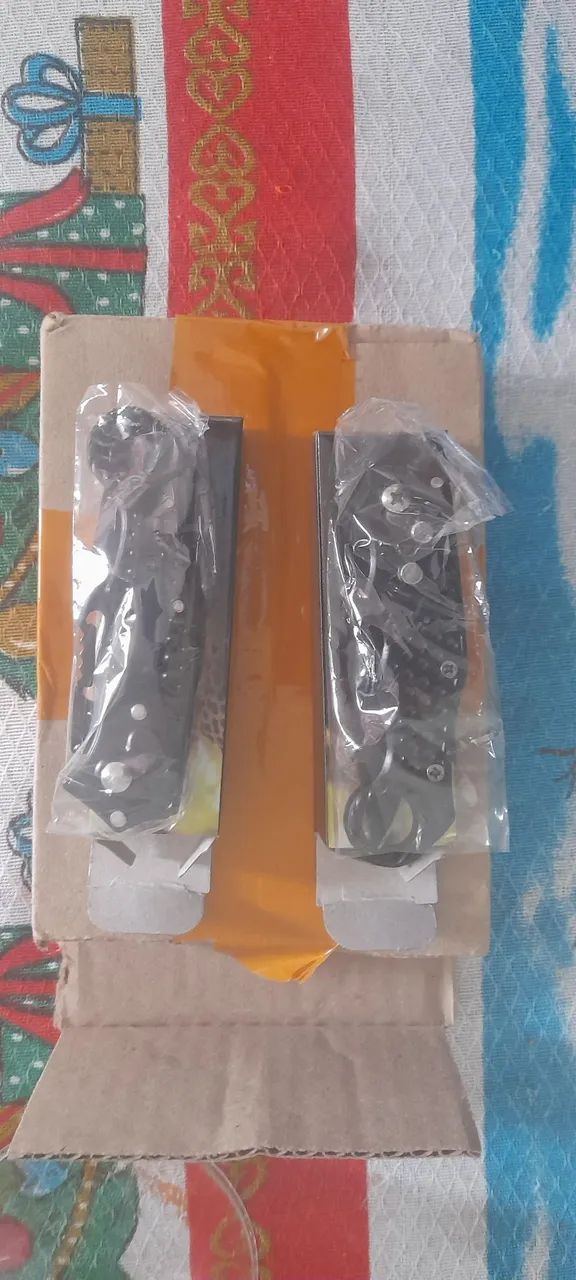 Canivete Automático com Trava Aço Inox Preto Saque Rápido para Pesca Camping - Foto 2