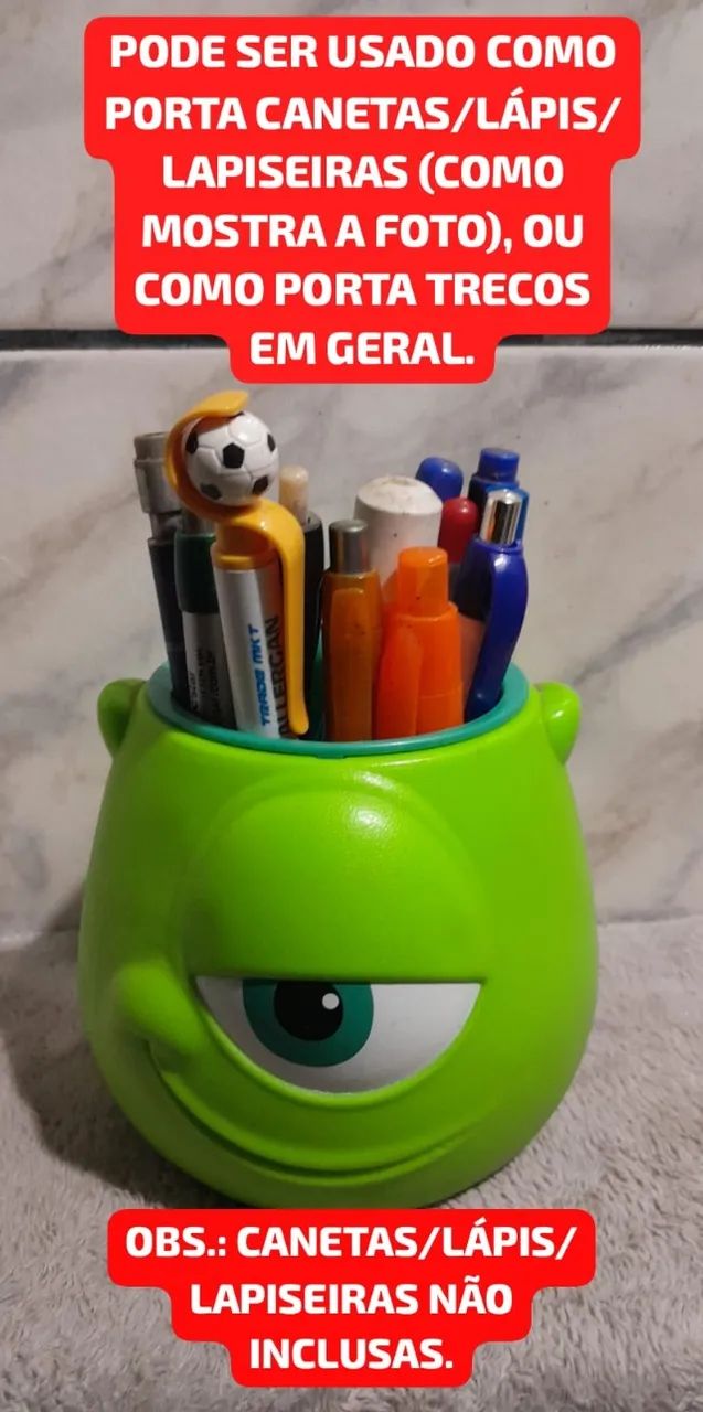 Porta Lápis/Lapiseira/Caneta Monstros S.A - Top Cau (Original Disney / Envio Pela OLX Pay) - Foto 3