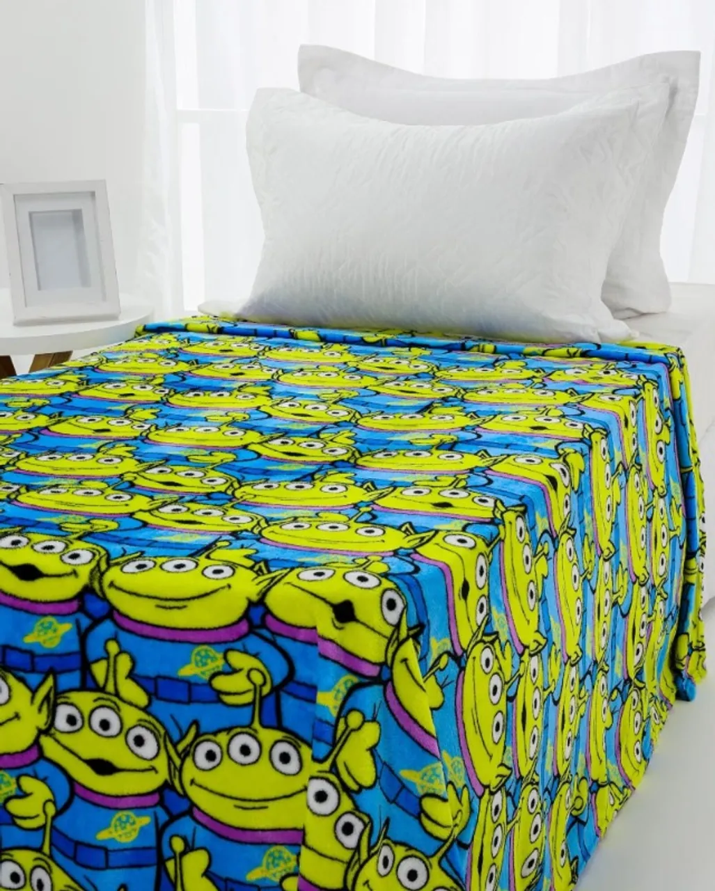 Manta Solteiro Riachuelo Aliens Toy Story + Balde