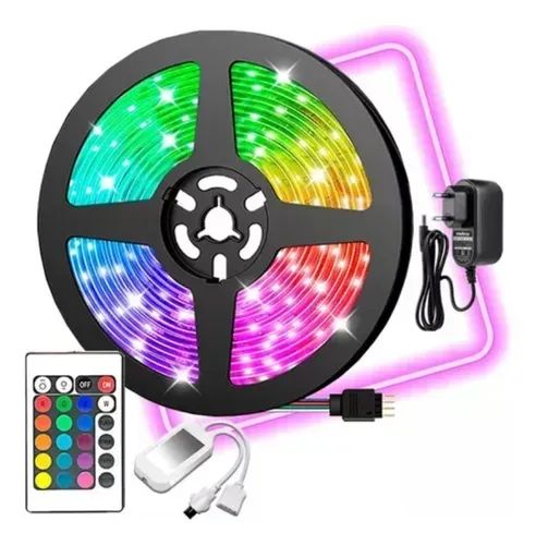 Fita Led 5050 Super Led Rgb 5m 16 Cores Controle + Fonte 12v - Foto 2