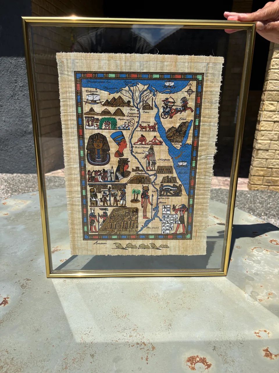 Papiro original do Cairo no Egito já moldura e com certificado