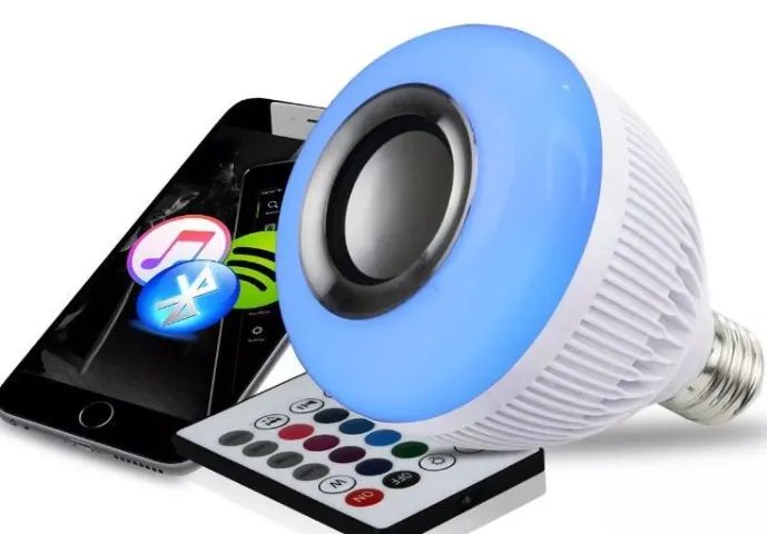 Lampada Musical Bluetooth, com controle remoto, E27