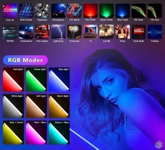 Bastão de Led Rgb com controle remoto - Foto 3