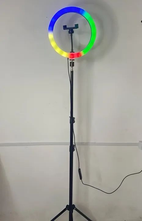 Ring Light RGB 10 Polegadas 2 metros Suporte Celular - Entrega Grátis
