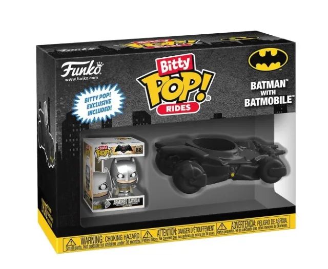 Funko Bitty Pop Rides DC Batman com batmóvel Novo Original 