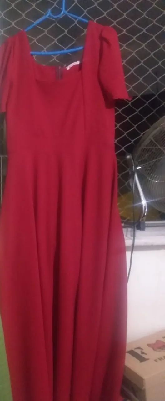  Vestido vermelho longo para festas ou casamento lindo - Foto 3