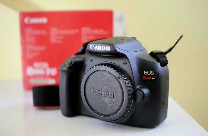 Canon rebel T6 nova na caixa