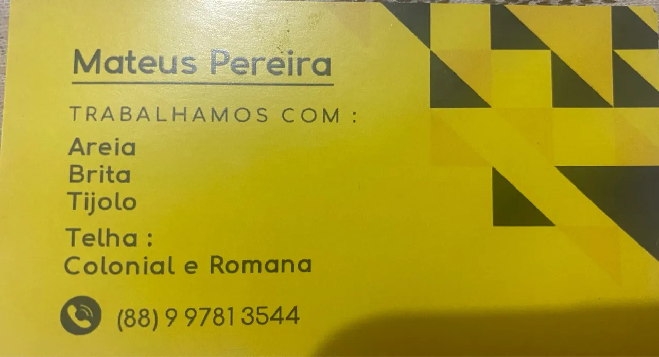 Materiais de Construção - Areia, Brita, Tijolo e Telha