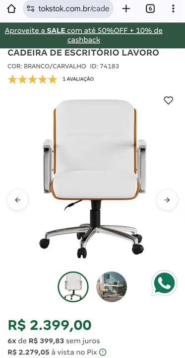 Cadeira Presidente Lavoro Tok&Stok  - Foto 3