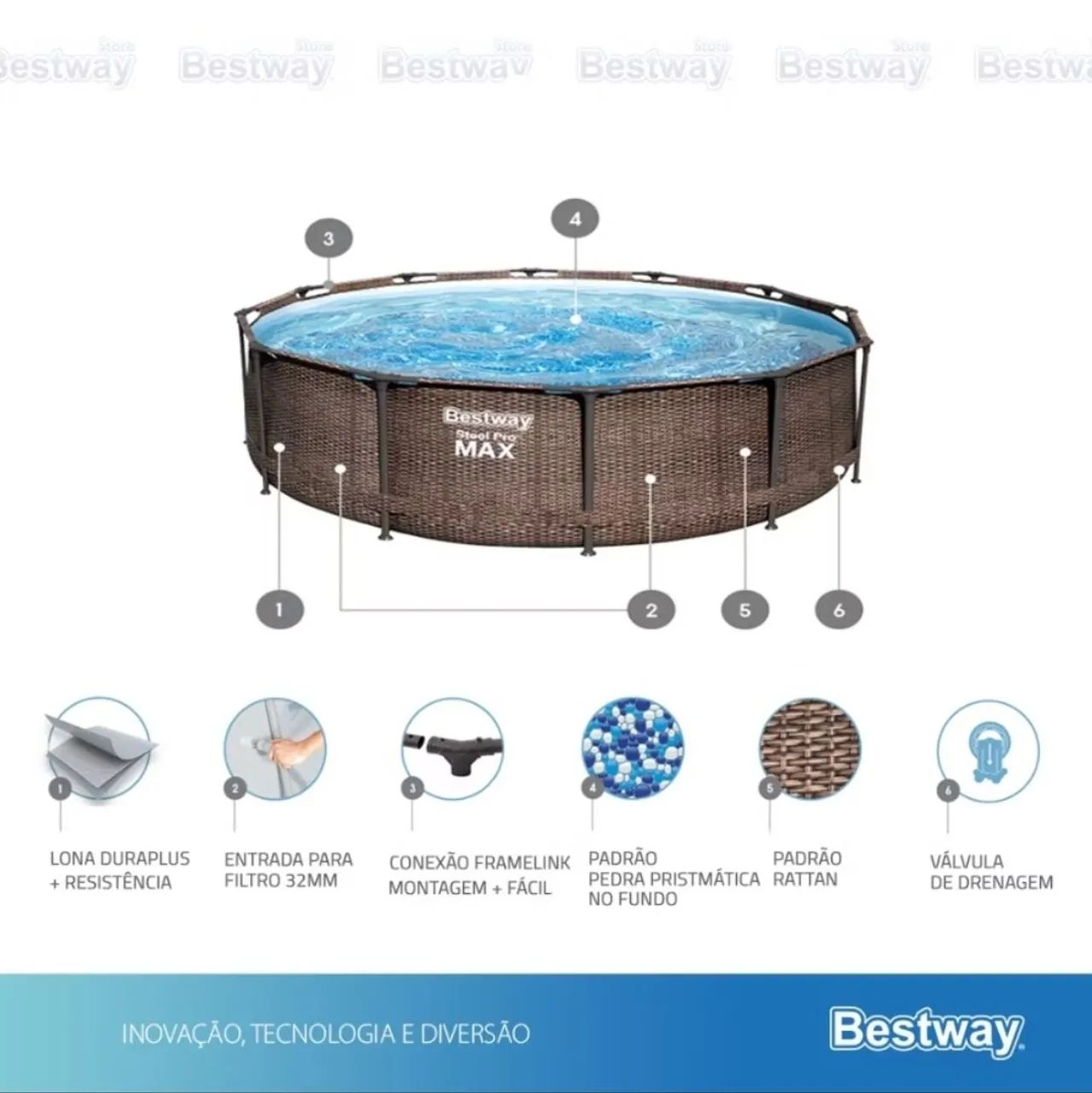 Piscina estrutural steel pro max bestway  4.678 litros  - Foto 4