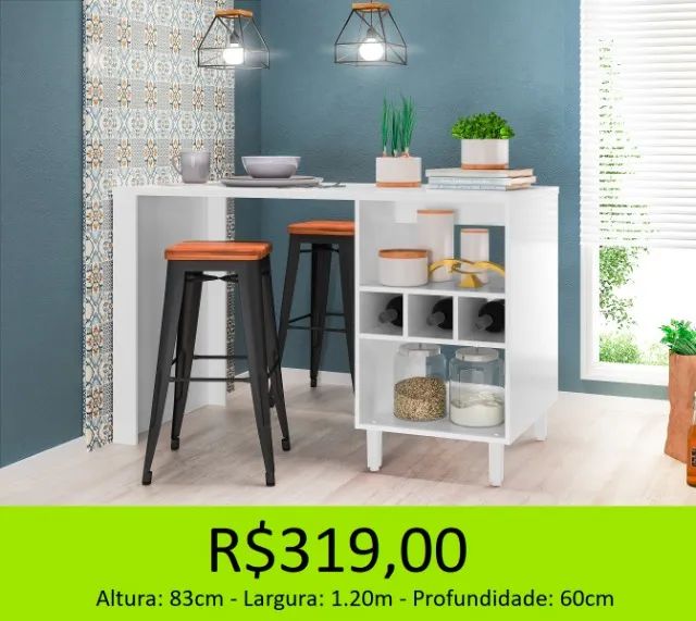 Blcão com divísoria americana