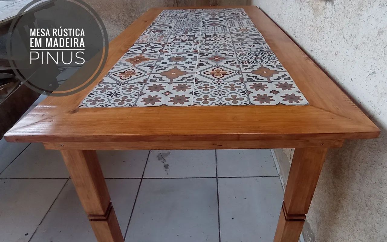 Mesa rústica em madeira pinus  - Foto 2