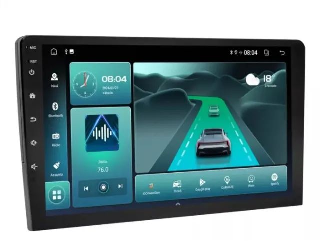 Central multimidia Android 9 polegadas Octa core 2+32gb Carplay Android Auto Wifi 4G Novo