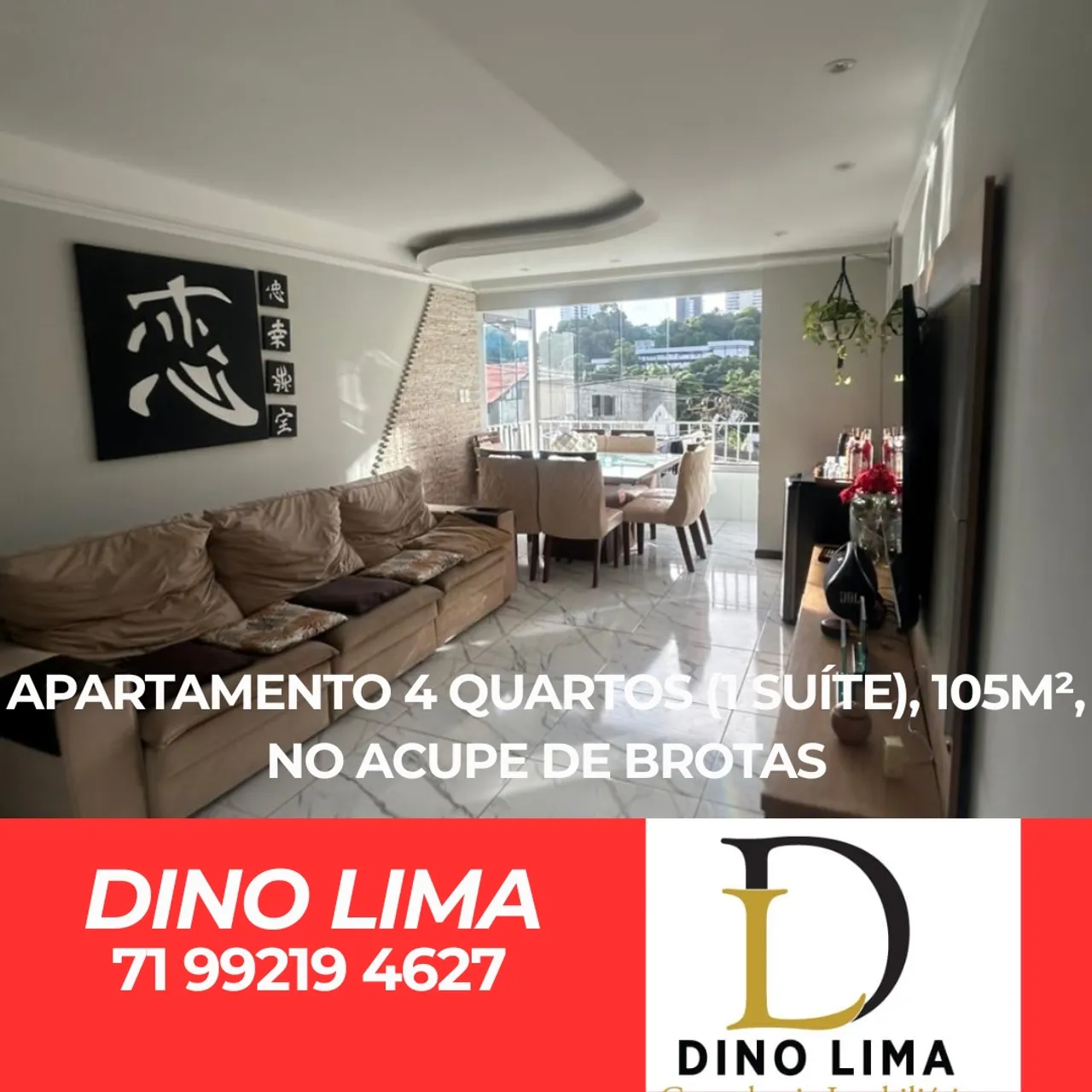 APARTAMENTO 4 QUARTOS (1 SUÍTE), 105M², NO ACUPE DE BROTAS