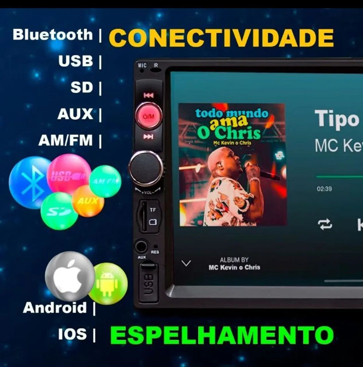 Multimídia Mp3 lacrado 7 polegadas 2din  - Foto 5