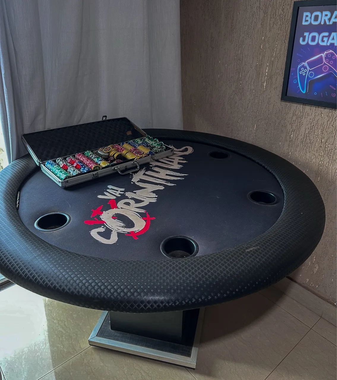 Mesa de Poker com 6 lugares, com porta copos - Foto 2