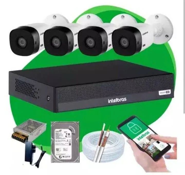 Kit CFTV 4 Câmeras Intelbras 