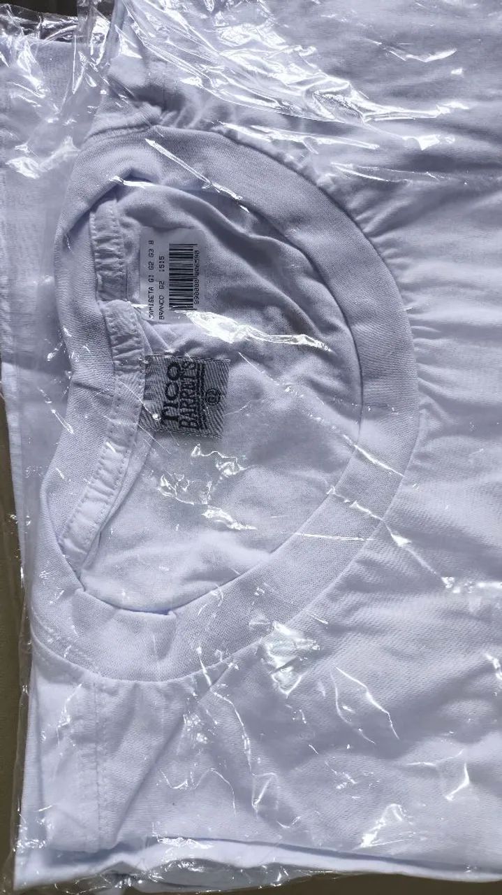 Camiseta Branca 100% Algodão Diversos tamanhos  - Foto 5