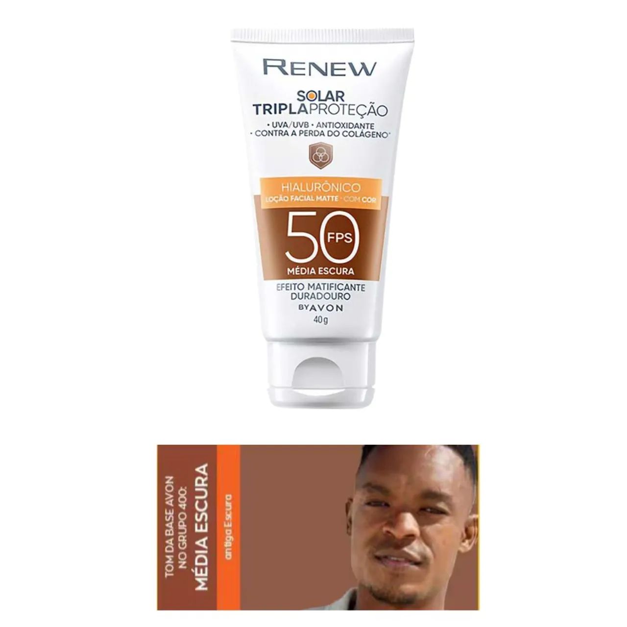 Protetor Solar Facial com "Cor" Renew 40g - Foto 2