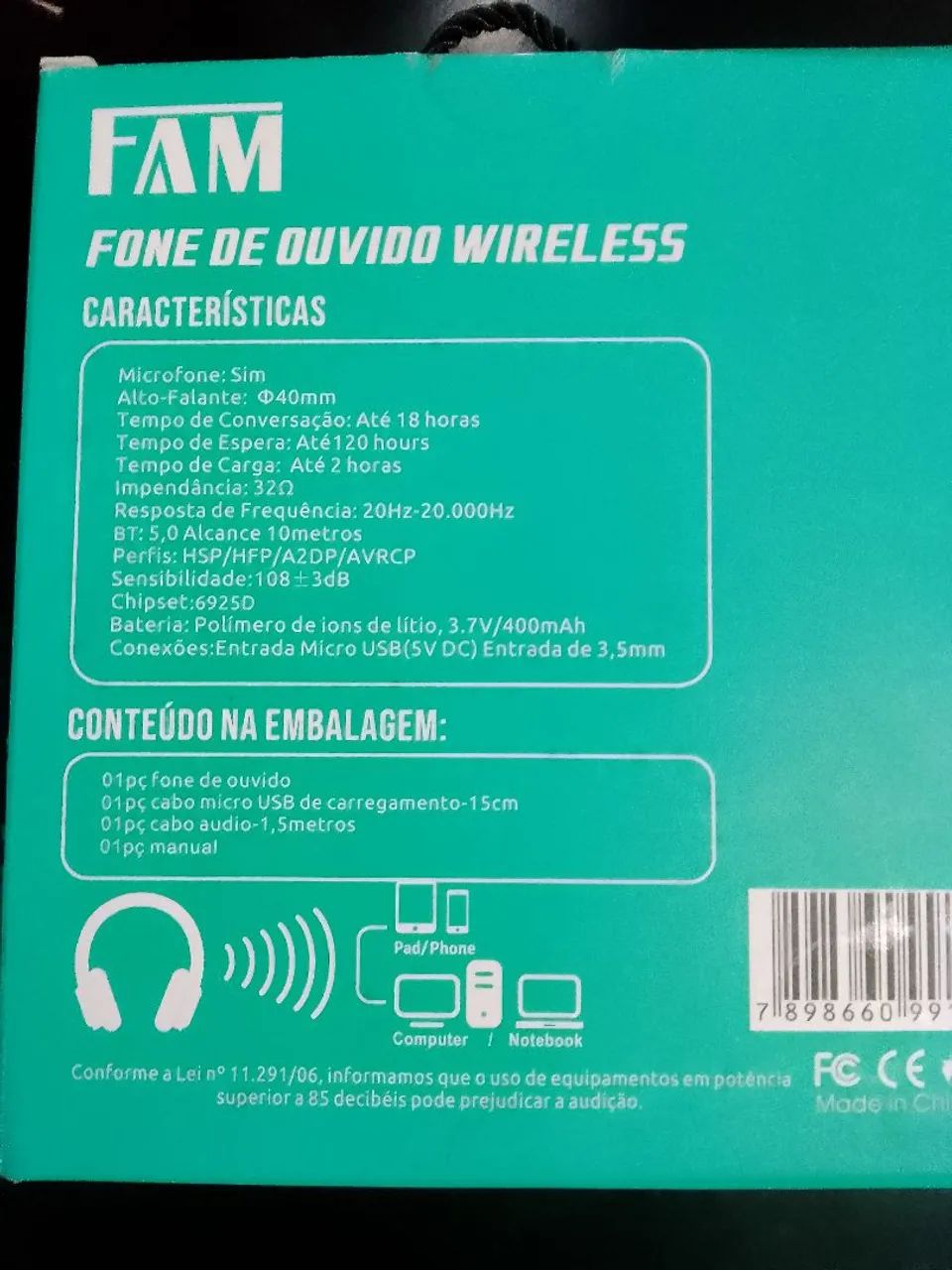 Fone de ouvido FAM - Foto 5