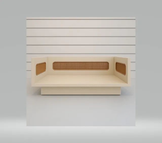 Cama Pet Premium em MDF 18mm - Feita à Mão com Detalhe em Palha Natural