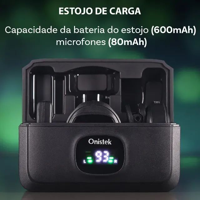 Kit Case com 2 Microfone de Lapela Sem Fio Onistek ON-MC827 Lightning iPhone  - WZetta - Foto 5