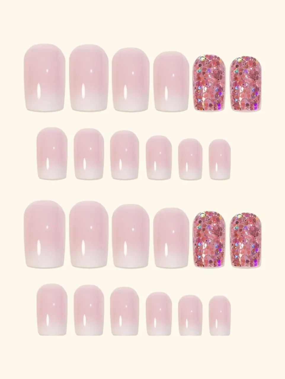 24 Peças de Unhas Postiças + Cola Transparente + Lixa de Unha - Foto 2
