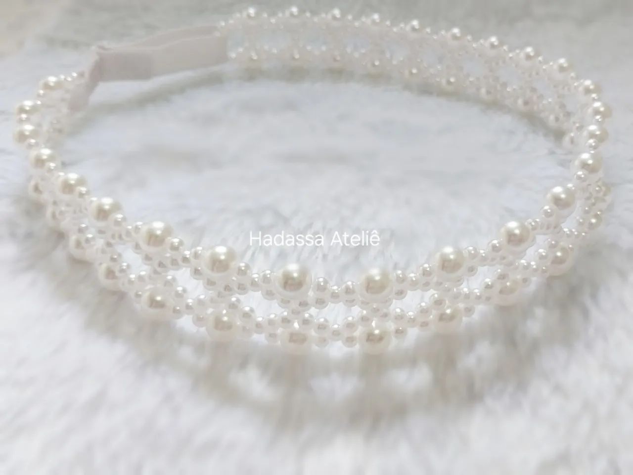 Headband de pérolas para Noivas - artesanal - Foto 4
