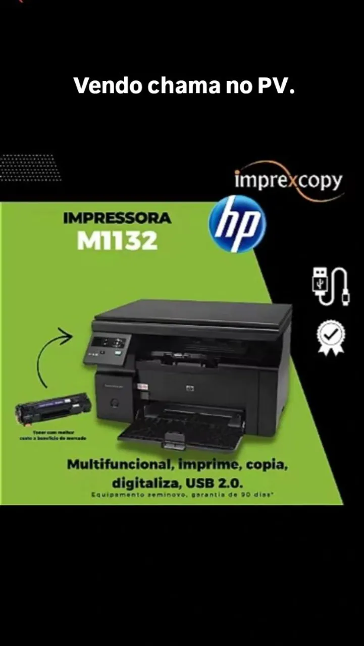 Impressora Multifuncional HP M1132 - Digitaliza, Copia e Imprime