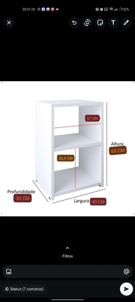 Mesa de cabeceira MDF