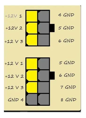 Pcie 6 Pinos Macho Para 8 (6+2) Pinos Macho 50cm Mineração - Foto 4