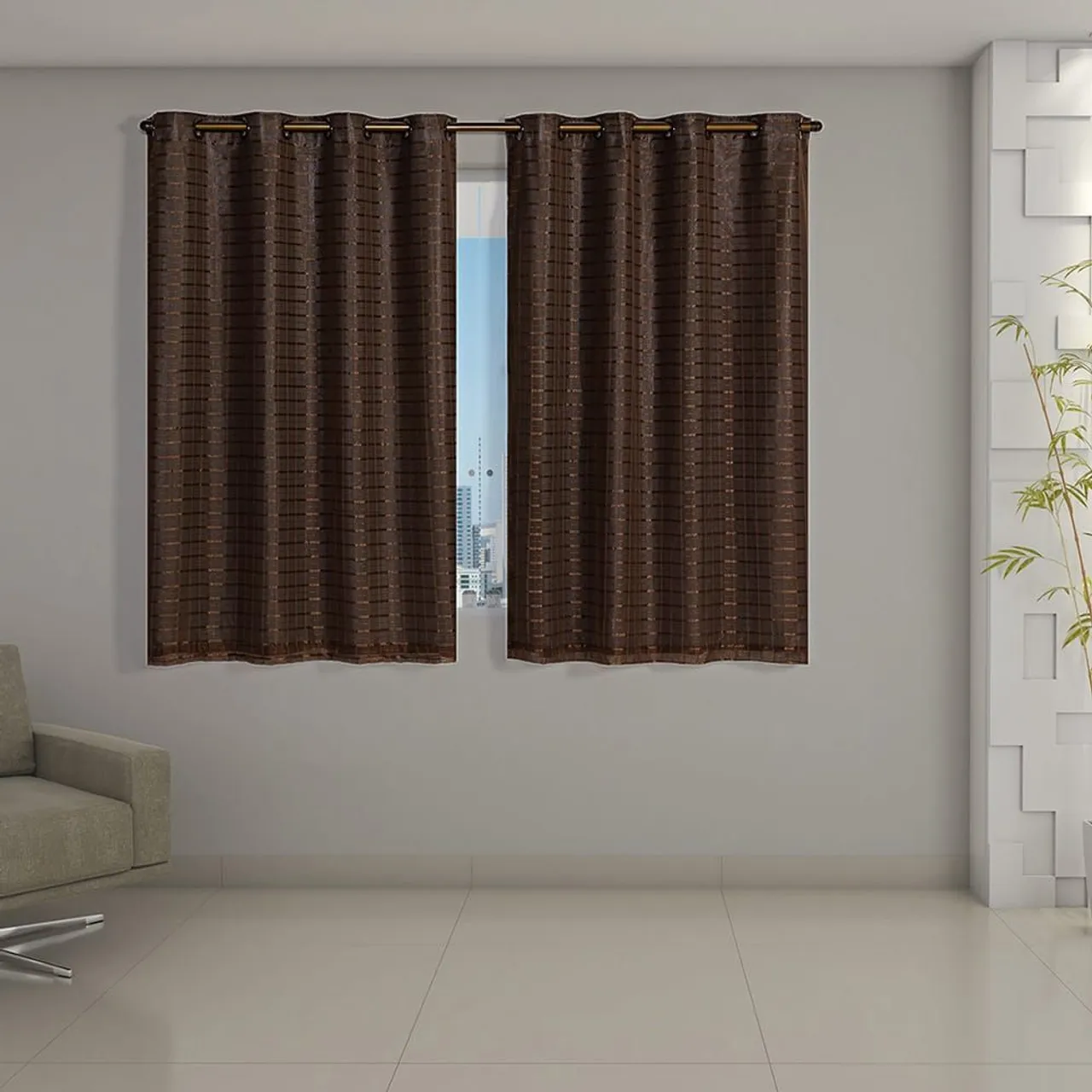 Cortina de janela com blackout 100% com suporte
