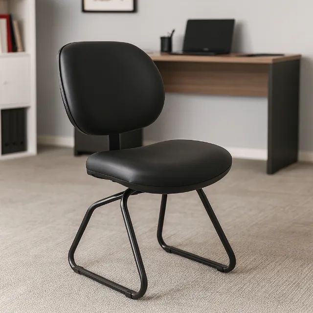 Cadeira Executiva LISA Base em S Cor Preta Ergonômica Conforto Durável Modelo 31013 - Foto 2