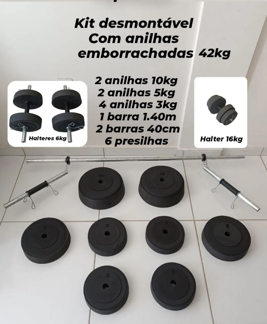 Kit musculação 42kg 