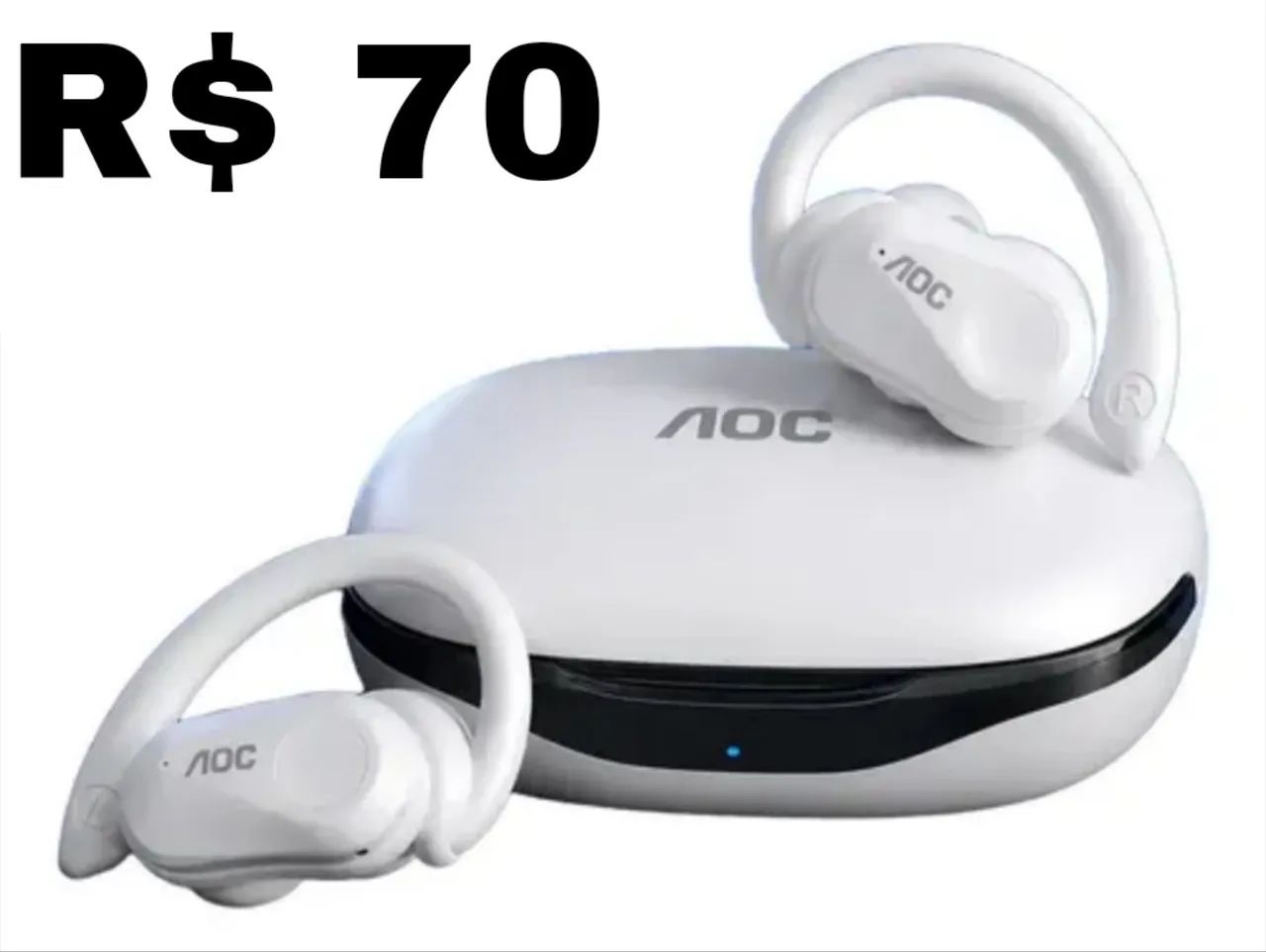 Fone bluetooth AOC Branco R$ 70 - Foto 3