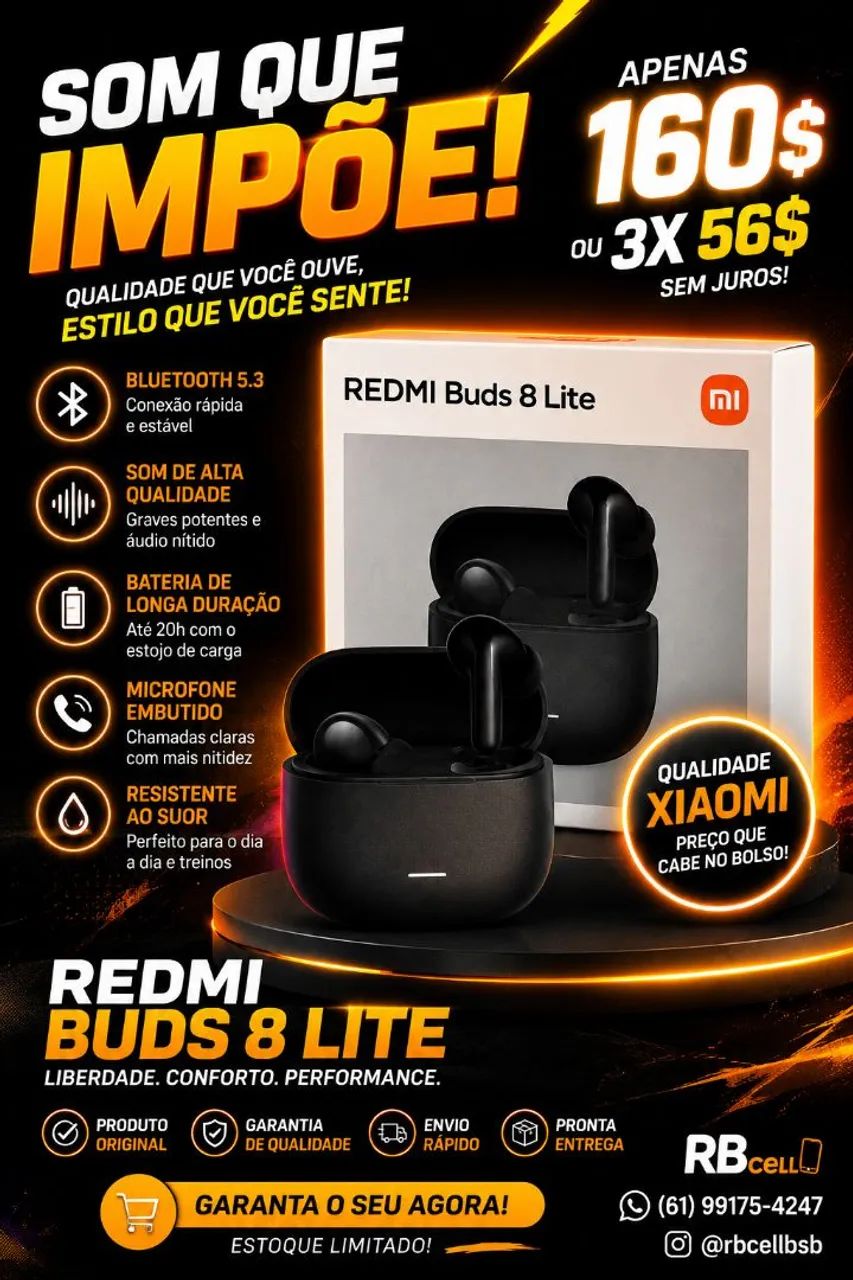 FONE BLUETOOTH REDMI BUDS 8 LITE