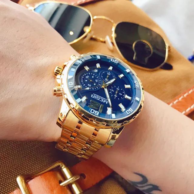 Oportunidade Relogio Masculino Dourado DE 450 POR 190