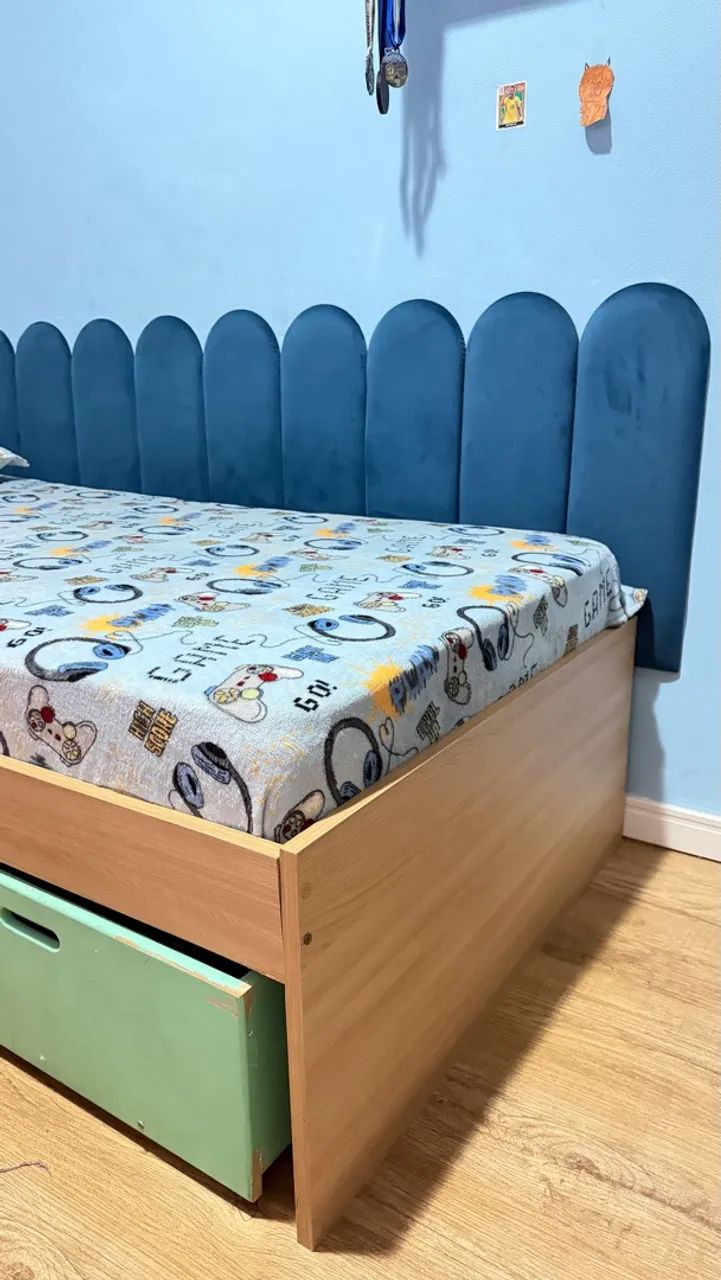 Cama solteiro com 3 gavetas e cabeceira - Foto 3
