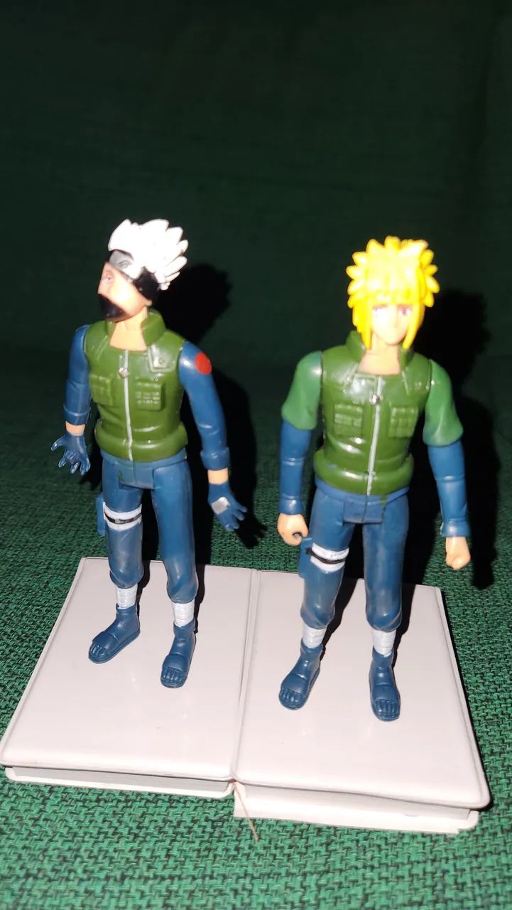 Kit 02 Bonecos de ação Kakashi Hatake e Minato Namikaze Naruto