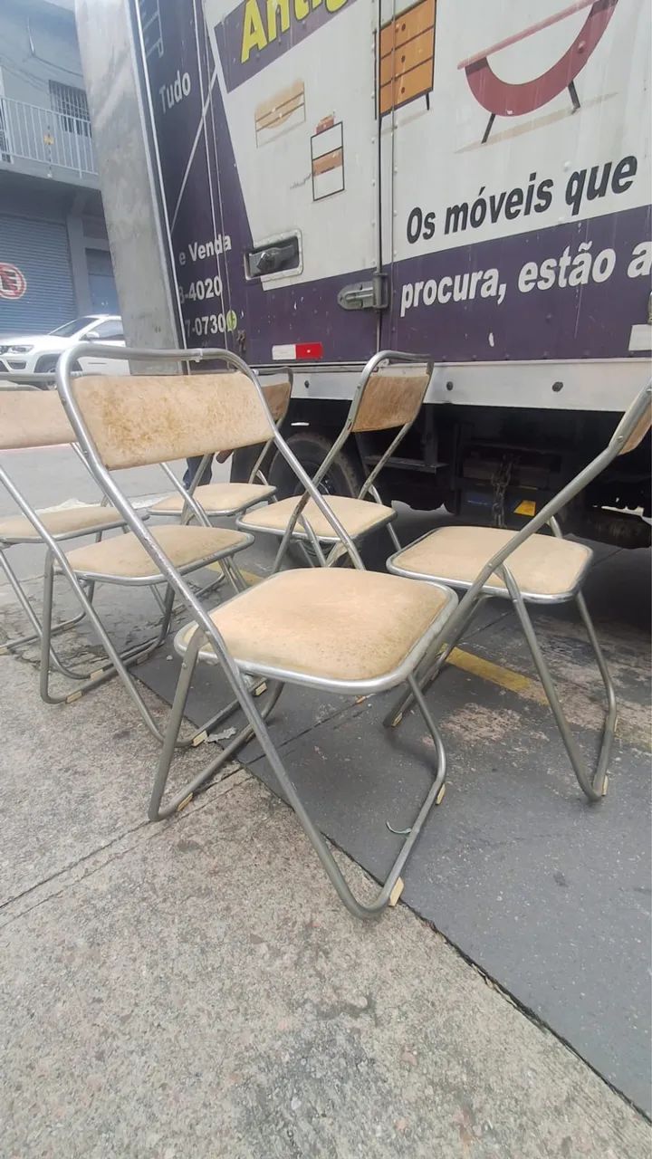 Conjunto de cadeiras articulada década de 70 - Foto 5