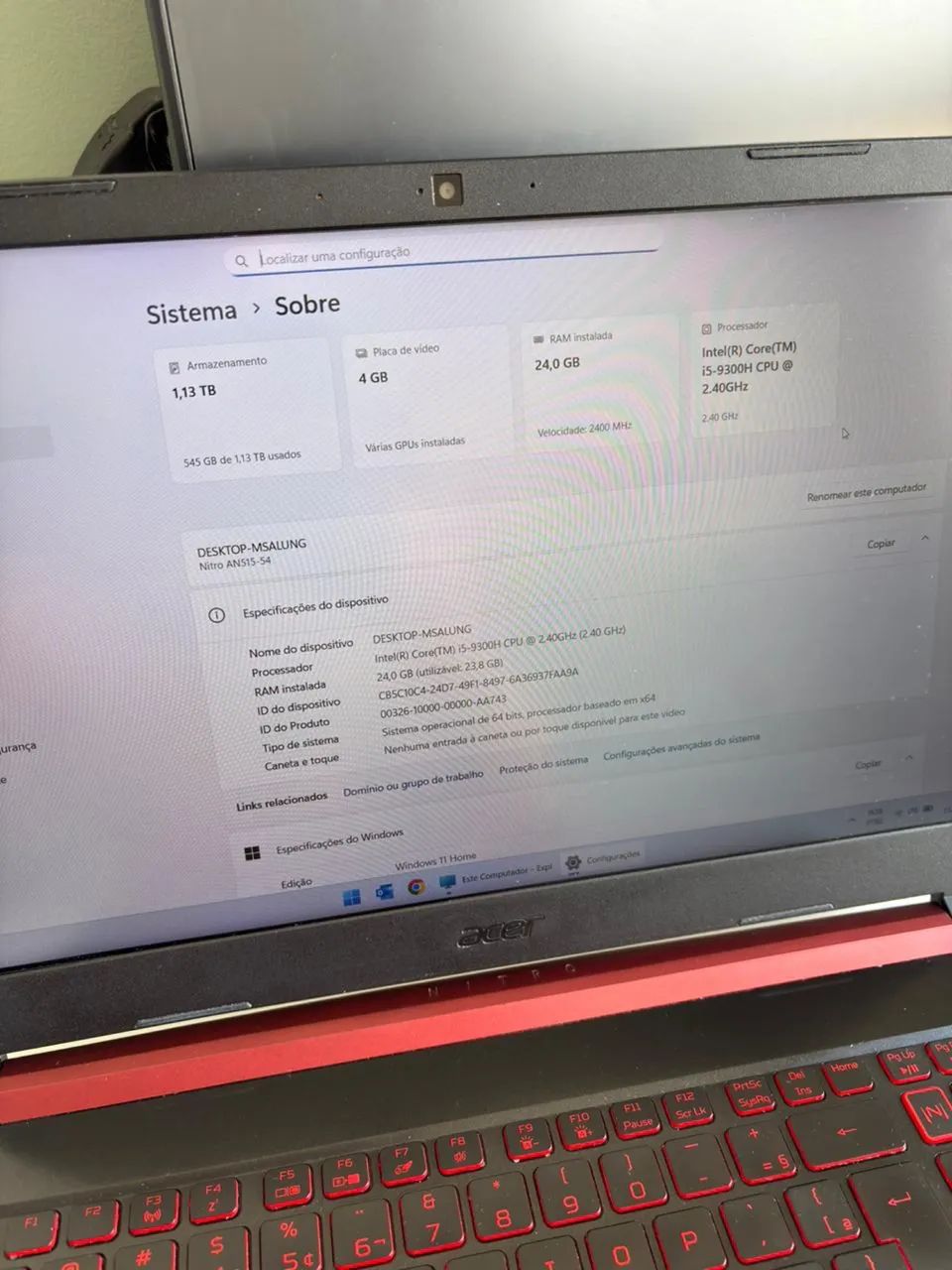 Notebook Acer Nitro Gamer - Foto 3