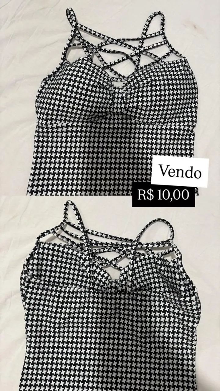 Cropped preto e branco