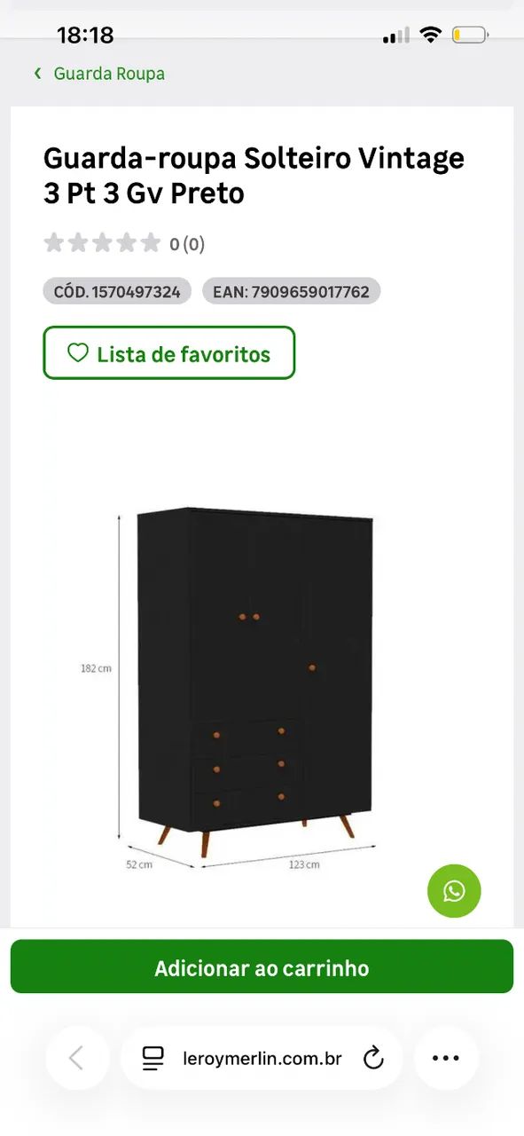 Guarda roupa de solteiro retrô - Foto 2