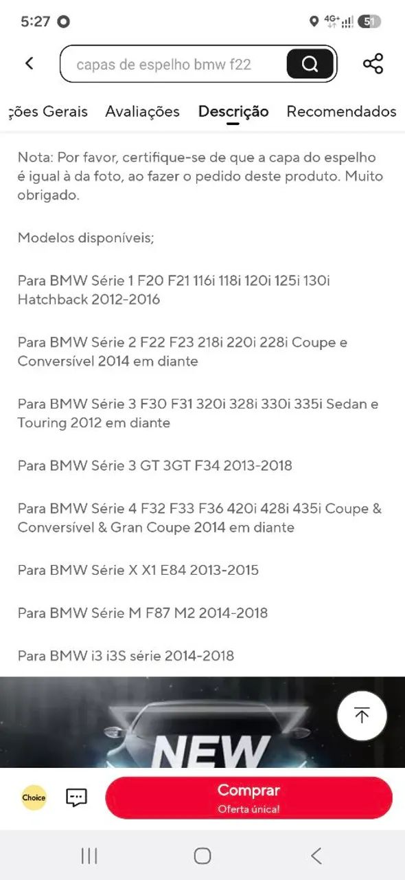capa m retrovisor bmw - Foto 2
