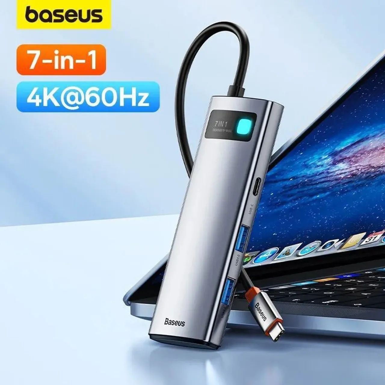 Hub Usb C Ideal Para MAC Baseus 7 Portas (Original e Lacrado)