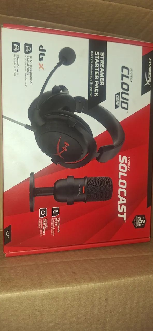 Kit Hyperx Headset Cloud Core + Microfone Solocast
